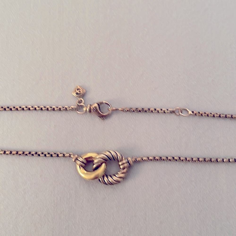 Belmont curb link necklace in sterling silver with 18k yellow gold - Picture 2 of 3